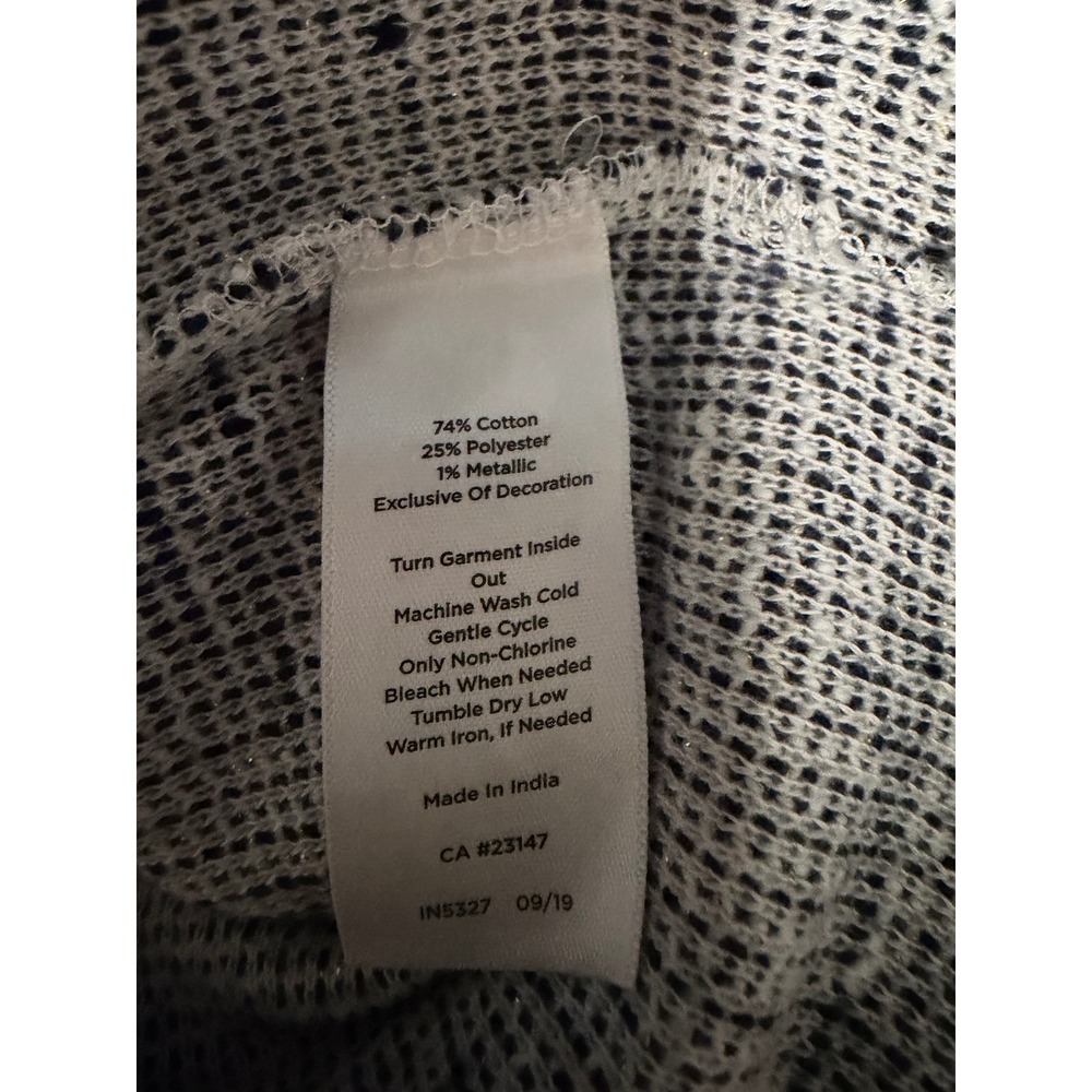 Talbots Women's Sweater Top Boat Neck Long Sleeve Textured Knit‎ Blue White L - Picture 5 of 5